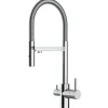 Clearance VIZIO NIEDERDRUCK 3 Wege Wasserhahn Küchenarmatur FL mit 360° Schwenkbarem Auslauf Abnehmbare 2 Strahl Handbrause Verchromt