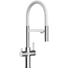 Clearance VIZIO NIEDERDRUCK 3 Wege Wasserhahn Küchenarmatur FC mit 360° Schwenkbarem Auslauf Abnehmbare 2 Strahl Handbrause Verchromt   Weiß