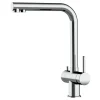 VIZIO NIEDERDRUCK 3 Wege Wasserhahn Küchenarmatur Edelstahl Massiv 360° Schwenkbarem L Auslauf Hochglanz Poliert< Einhebelmischer