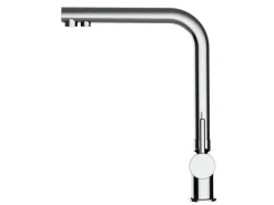 VIZIO NIEDERDRUCK 3 Wege Wasserhahn Küchenarmatur Edelstahl Massiv 360° Schwenkbarem L Auslauf Hochglanz Poliert< Einhebelmischer