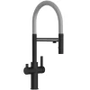 Sale VIZIO NIEDERDRUCK 3 Wege Wasserhahn Küchenarmatur FC mit 360° Schwenkbarem Auslauf Abnehmbare 2 Strahl Handbrause Schwarz Matt   Grau
