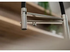 VIZIO NIEDERDRUCK 3 Wege Wasserhahn Küchenarmatur Edelstahl Massiv mit 360° Schwenkbarem Auslauf Abnehmbare 2 Strahl Handbrause Gebürstet   Orange< Einhebelmischer
