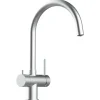 VIZIO NIEDERDRUCK 3 Wege Wasserhahn Küchenarmatur Edelstahl Massiv 360° Schwenkbarem U Auslauf Gebürstet< Ersatzteile Küchenarmatur|Einhebelmischer