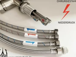 VIZIO NIEDERDRUCK 3 Wege Wasserhahn Küchenarmatur Edelstahl Massiv 360° Schwenkbarem U Auslauf Gebürstet< Ersatzteile Küchenarmatur|Einhebelmischer