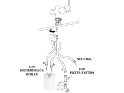 VIZIO NIEDERDRUCK 3 Wege Wasserhahn Küchenarmatur Edelstahl Massiv 360° Schwenkbarem U Auslauf Gebürstet< Ersatzteile Küchenarmatur|Einhebelmischer