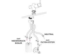 VIZIO NIEDERDRUCK 3 Wege Wasserhahn Küchenarmatur Edelstahl Massiv 360° Schwenkbarem N Auslauf Hochglanz Poliert< Einhebelmischer