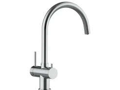 Einhebelmischer<VIZIO NIEDERDRUCK 3 Wege Wasserhahn Küchenarmatur Edelstahl Massiv 360° Schwenkbarem U Auslauf Hochglanz Poliert