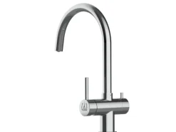 Einhebelmischer<VIZIO NIEDERDRUCK 3 Wege Wasserhahn Küchenarmatur Edelstahl Massiv 360° Schwenkbarem U Auslauf Hochglanz Poliert