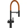 New VIZIO NIEDERDRUCK 3 Wege Wasserhahn Küchenarmatur FC mit 360° Schwenkbarem Auslauf Abnehmbare 2 Strahl Handbrause Schwarz Matt   Orange