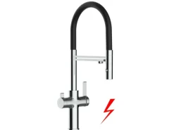 Best VIZIO NIEDERDRUCK 3 Wege Wasserhahn Küchenarmatur FC mit 360° Schwenkbarem Auslauf Abnehmbare 2 Strahl Handbrause Verchromt   Schwarz