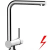 New VIZIO Niederdruck Wasserhahn Vorfenster Küchenarmatur Umklappbar 6 CM mit 360° Schwenkbarem L Auslauf Verchromt
