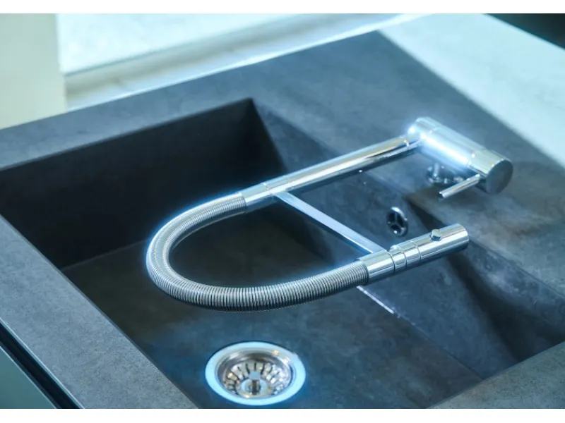 VIZIO Niederdruck Wasserhahn Vorfenster Küchenarmatur Umklappbar 6 CM mit 360° Schwenkbarem Auslauf Abnehmbare 2 Strahl Handbrause Verchromt< Einhebelmischer
