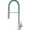 VIZIO Wasserhahn Küchenarmatur QU mit 360° Schwenkbarem Auslauf Abnehmbare 2 Strahl Handbrause Verchromt   Türkis< Einhebelmischer