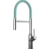 VIZIO Wasserhahn Küchenarmatur BOD mit 360° Schwenkbarem Auslauf Abnehmbare 2 Strahl Handbrause Verchromt   Türkis< Einhebelmischer