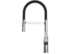Outlet VIZIO Wasserhahn Küchenarmatur BOD mit 360° Schwenkbarem Auslauf Abnehmbare 2 Strahl Handbrause Verchromt   Schwarz