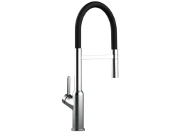 Outlet VIZIO Wasserhahn Küchenarmatur BOD mit 360° Schwenkbarem Auslauf Abnehmbare 2 Strahl Handbrause Verchromt   Schwarz