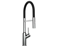 Outlet VIZIO Wasserhahn Küchenarmatur BOD mit 360° Schwenkbarem Auslauf Abnehmbare 2 Strahl Handbrause Verchromt   Schwarz