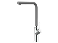 VIZIO Wasserhahn Küchenarmatur BOD mit 360° Schwenkbarem L Auslauf Verchromt   Zement Granit< Einhebelmischer