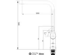 Outlet VIZIO Wasserhahn Küchenarmatur BOD mit 360° Schwenkbarem L Auslauf Verchromt   Sand Beige