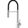 VIZIO Wasserhahn Küchenarmatur QU mit 360° Schwenkbarem Auslauf Abnehmbare 2 Strahl Handbrause Verchromt   Schwarz< Einhebelmischer
