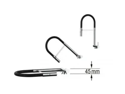 Sale VIZIO Wasserhahn Vorfenster Küchenarmatur Umklappbar 45 CM mit 360° Schwenkbarem Auslauf Abnehmbare 2 Strahl Handbrause Verchromt   Rot