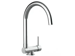 Einhebelmischer<VIZIO Wasserhahn Vorfenster Küchenarmatur Umklappbar 45 CM mit 360° Schwenkbarem U Auslauf Verchromt