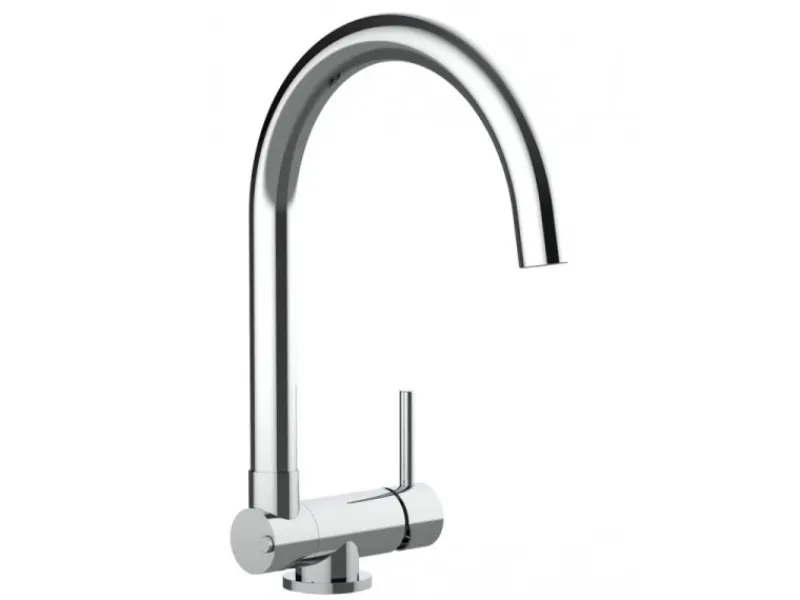 Einhebelmischer<VIZIO Wasserhahn Vorfenster Küchenarmatur Umklappbar 45 CM mit 360° Schwenkbarem U Auslauf Verchromt