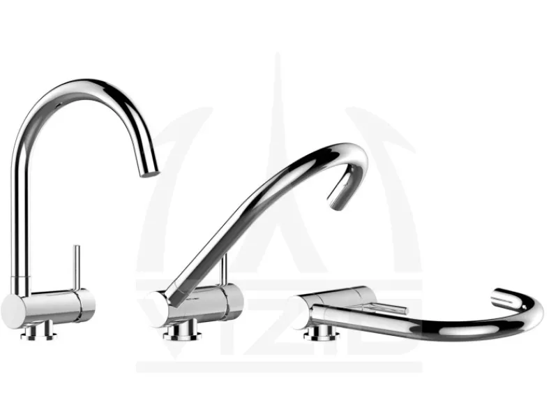 Einhebelmischer<VIZIO Wasserhahn Vorfenster Küchenarmatur Umklappbar 45 CM mit 360° Schwenkbarem U Auslauf Verchromt
