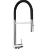 Discount VIZIO Wasserhahn Vorfenster Küchenarmatur Umklappbar 45 CM mit 360° Schwenkbarem Auslauf Abnehmbare 2 Strahl Handbrause Verchromt   Schwarz