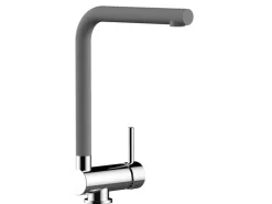 VIZIO Wasserhahn Vorfenster Küchenarmatur Umklappbar 6 CM mit 360° Schwenkbarem L  Auslauf Verchromt   Zement Granit< Einhebelmischer