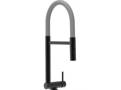 Sale VIZIO Wasserhahn Vorfenster Küchenarmatur Umklappbar 45 CM mit 360° Schwenkbarem Auslauf Abnehmbare 2 Strahl Handbrause Schwarz Matt   Grau