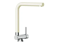 Discount VIZIO Wasserhahn Vorfenster Küchenarmatur Umklappbar 45 CM mit 360° Schwenkbarem L Auslauf Verchromt Sand Beige