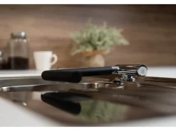 VIZIO Wasserhahn Vorfenster Küchenarmatur Umklappbar 45 CM mit 360° Schwenkbarem L Auslauf Verchromt Schwarz Granit< Einhebelmischer