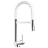 Einhebelmischer<VIZIO Wasserhahn Vorfenster Küchenarmatur Umklappbar 6 CM mit 360° Schwenkbarem Auslauf Abnehmbare 2 Strahl Handbrause Verchromt   Weiß