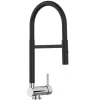 Discount VIZIO Wasserhahn Vorfenster Küchenarmatur Umklappbar 6 CM mit 360° Schwenkbarem Auslauf Abnehmbare 2 Strahl Handbrause Schwarz Matt und Verchromt
