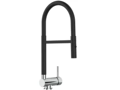 Discount VIZIO Wasserhahn Vorfenster Küchenarmatur Umklappbar 6 CM mit 360° Schwenkbarem Auslauf Abnehmbare 2 Strahl Handbrause Schwarz Matt und Verchromt