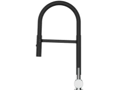 Discount VIZIO Wasserhahn Vorfenster Küchenarmatur Umklappbar 6 CM mit 360° Schwenkbarem Auslauf Abnehmbare 2 Strahl Handbrause Schwarz Matt und Verchromt