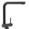 New VIZIO Wasserhahn Vorfenster Küchenarmatur Umklappbar 6 CM mit 360° Schwenkbarem L Auslauf Schwarz Matt