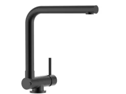 New VIZIO Wasserhahn Vorfenster Küchenarmatur Umklappbar 6 CM mit 360° Schwenkbarem L Auslauf Schwarz Matt