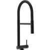 New VIZIO Wasserhahn Vorfenster Küchenarmatur Umklappbar 45 CM mit 360° Schwenkbarem Auslauf Abnehmbare 2 Strahl Handbrause Schwarz Matt   Schwarz