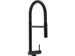 New VIZIO Wasserhahn Vorfenster Küchenarmatur Umklappbar 45 CM mit 360° Schwenkbarem Auslauf Abnehmbare 2 Strahl Handbrause Schwarz Matt   Schwarz
