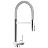 VIZIO Wasserhahn Vorfenster Küchenarmatur Umklappbar 6 CM mit 360° Schwenkbarem Auslauf Abnehmbare 2 Strahl Handbrause Verchromt   Grau< Einhebelmischer