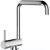 VIZIO Wasserhahn Vorfenster Küchenarmatur Umklappbar 6 CM LINKER HEBEL mit 360° Schwenkbarem N Auslauf Verchromt< Einhebelmischer