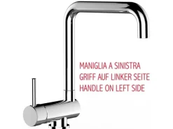 VIZIO Wasserhahn Vorfenster Küchenarmatur Umklappbar 6 CM LINKER HEBEL mit 360° Schwenkbarem N Auslauf Verchromt< Einhebelmischer