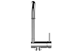 VIZIO Wasserhahn Vorfenster Küchenarmatur Umklappbar 6 CM mit 360° Schwenkbarem U Auslauf Verchromt