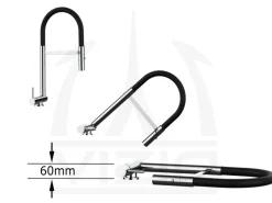 Sale VIZIO Wasserhahn Vorfenster Küchenarmatur Umklappbar 6 CM LINKER HEBEL mit 360° Schwenkbarem Auslauf Abnehmbare 2 Strahl Brause Verchromt   Rot