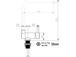 Clearance VIZIO Wasserhahn Vorfenster Küchenarmatur Umklappbar 6 CM mit 360° Schwenkbarem L  Auslauf Verchromt   Weiß Granit