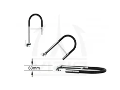 VIZIO Wasserhahn Vorfenster Küchenarmatur Umklappbar 6 CM LINKER HEBEL 360° Schwenkbarem Auslauf Abnehmbare 2 Strahl Brause Schwarz Matt Chrom