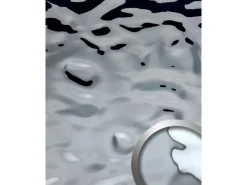 Kühlschränke<WALLFACE 27027 OCEAN Silver Wandpaneel in Metall-Optik Spiegelnd Silber 2600 mm x 1000 mm x 8,24 mm 2,6 m2 Silber