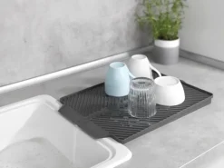 Discount Wenko Abtropfmatte Linea 40 cm x 3 cm x 30 cm Grau